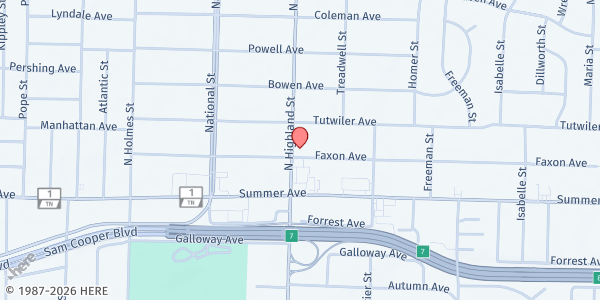 Map showing Iglesia Bella Vista at 700 North Highland Street, Grahamwood, TN