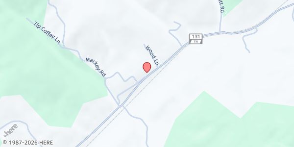 Map showing Johnson's Chapel Community Outreach at 110 Kitts Road, Grainger, TN