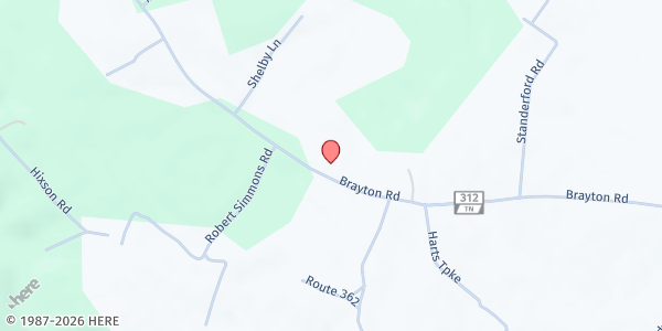 Map showing Brayton Community Food Bank at 949 Brayton Rd, Graysville, TN