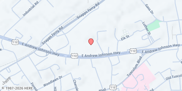 Map showing 1505 Hwy 11E Food Distribution at 1505 Highway 11E, Greeneville, TN