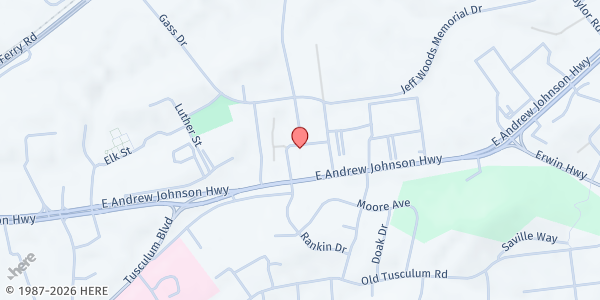 Map showing Fairgrounds - Cocke County at 112 Fairgrounds Circle, Greeneville, TN