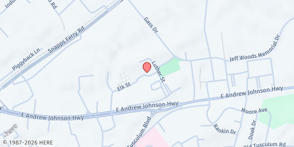 Map showing Greeneville Terrace at 406 Elk St, Greeneville, TN