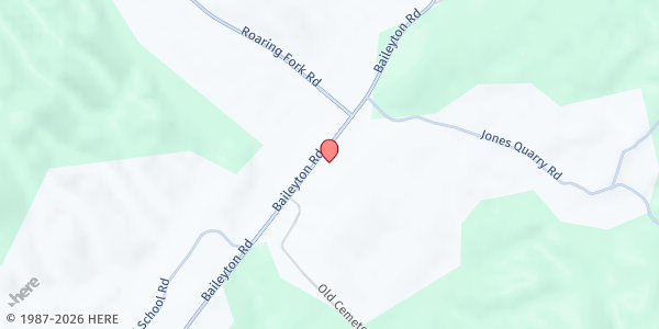 Map showing Hardin's Chapel at 3320 Baileyton Rd, Greeneville, TN