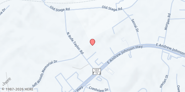 Map showing Thrive Ministry at 116 N Rufe Taylor Rd, Greeneville, TN