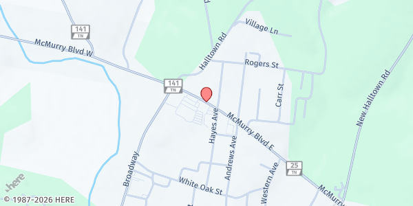 Map showing Community Help Center Trousdale County at 120A McMurry Blvd., Hartsville, TN
