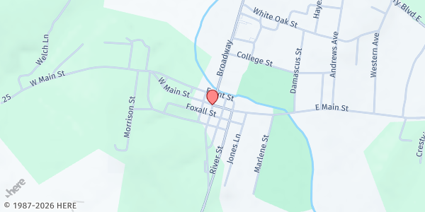 Map showing The Journey Church at 105 Church St., Hartsville, TN