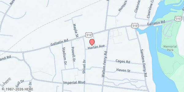 Map showing Hendersonville Samaritan at 116 Dunn Street, Hendersonville, TN