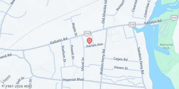 Map showing Hendersonville Samaritan at 116 Dunn Street, Hendersonville, TN