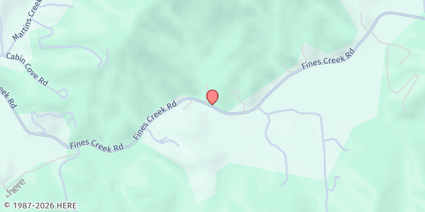 Map showing Hines Creek Baptist at 1000 Hines Creek Road, Hines Creek, TN