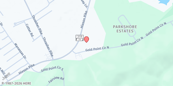 Map showing St. Thaddaeus Episcopal at 7514 Hixson Pike, Hixson, TN