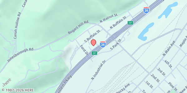 Map showing West Park St. Church Food Ministry at 1206 West Park St, Hulan Hollow, TN