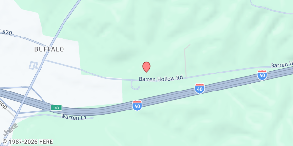 Map showing Joseph's Storehouse - Humphreys Co. at 538 Barren Hollow Rd., Hurricane Mills, TN
