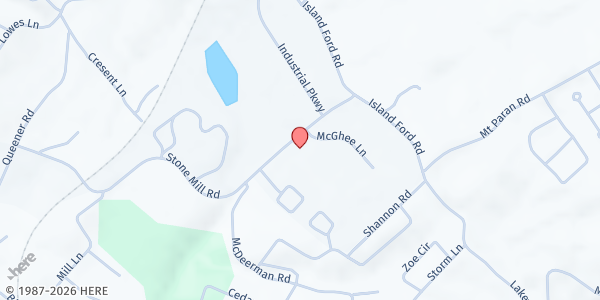 Map showing Open Arms Ministry Food Pantry at 1112 McGhee Lane, Jacksboro, TN