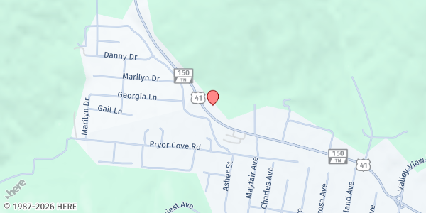 Map showing First United Methodist Church of Whitwell at 888 Hwy 150, Jasper, TN