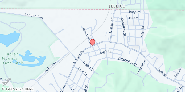 Map showing Jellico Food Pantry at , Jellico, TN