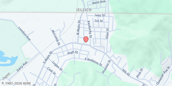 Map showing Seeds of Hope Food Pantry at 200 Fifth Street, Jellico, TN