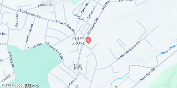 Map showing Bread of Life Fellowship at 2308 Watauga Rd, Johnson City, TN