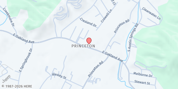 Map showing Central Church of Christ at 2722 E Oakland Ave, Johnson City, TN