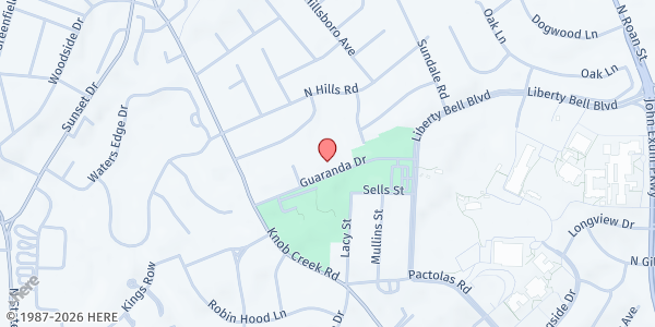 Map showing Faith Fellowship Church at 810 Guaranda Dr, Johnson City, TN