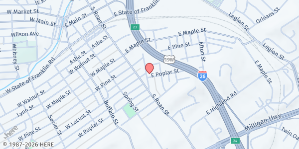 Map showing New Vision COG - Division Street at 1109 Division St, Johnson City, TN