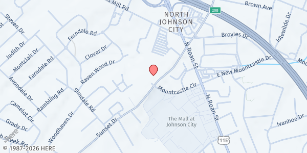 Map showing Our Saviour Lutheran Church at 212 Sunset Dr, Johnson City, TN