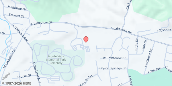 Map showing St. Mary's Catholic Church at 2211 E Lakeview Dr, Johnson City, TN