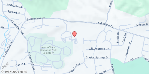 Map showing St. Mary's Catholic Church at 2211 E. Lakeview Drive, Johnson City, TN