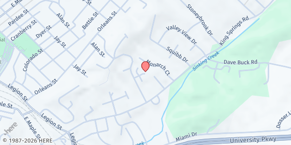 Map showing Woodland Place Apartments at 1507 Bell Ridge Rd, Johnson City, TN
