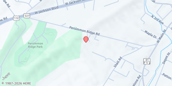 Map showing Bethel Housing at 1113 Persimmon Ridge Rd, Jonesborough, TN