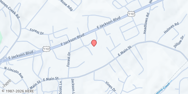 Map showing Jonesborough Elementary School at Jonesborough Elementary School, Jonesborough, TN