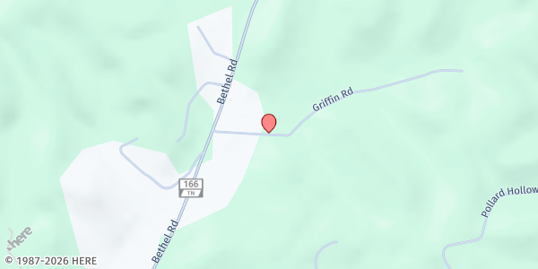 Map showing Solid Rock Baptist Church at 138 Griffin Lane, Kedron, TN