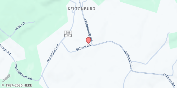 Map showing Keltonburg United Methodist Church at 5612 Keltonburg Rd., Keltonburg, TN
