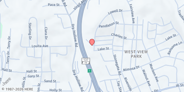 Map showing Central Assembly Church of God at 1801 McGee St, Kingsport, TN