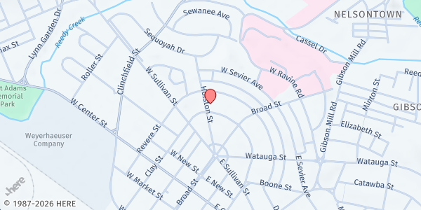 Map showing Family Promise Of Greater Kingsport at 601 Holston St, Kingsport, TN