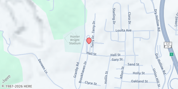 Map showing Finley Villa Apartments at 100 Finley Villas Ct Private Ct, Kingsport, TN