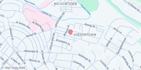 Map showing Gibsontown Ministries at 1022 Dorothy St, Kingsport, TN