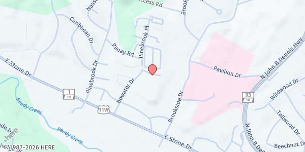 Map showing Holston Terrace at 1924 Bowater Dr, Kingsport, TN