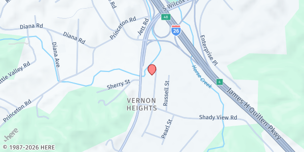 Map showing Homeland Baptist Church at 2504 Hawaii St, Kingsport, TN