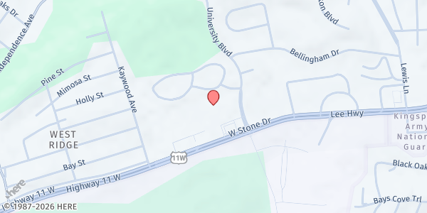 Map showing Hope Helps Food Pantry at 4540 W Stone Dr, Kingsport, TN