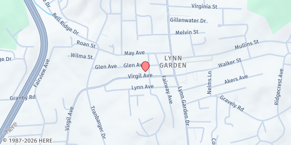 Map showing Ketron Memorial Methodist at 301 Virgil Ave, Kingsport, TN