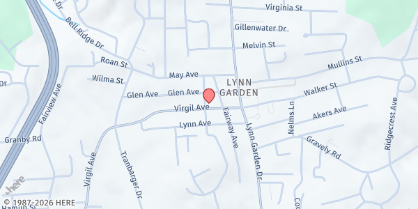 Map showing Ketron Memorial UMC at 301 Virgil Ave, Kingsport, TN