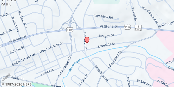 Map showing LifeBridge Christian Church at 617 Donelson Dr., Kingsport, TN