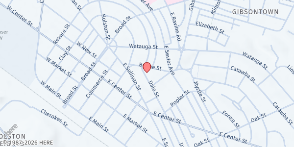 Map showing Salvation Army Kingsport at 505 Dale St, Kingsport, TN