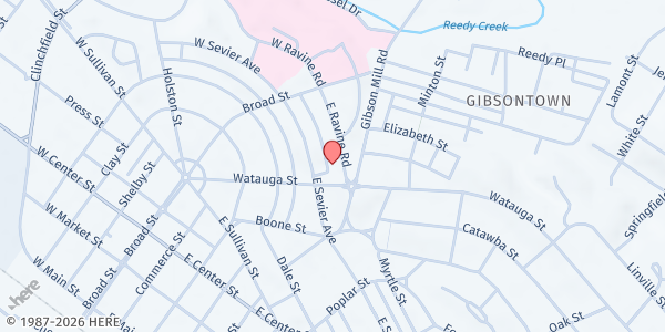 Map showing St Paul's Food Pantry at 161 E Ravine Rd, Kingsport, TN