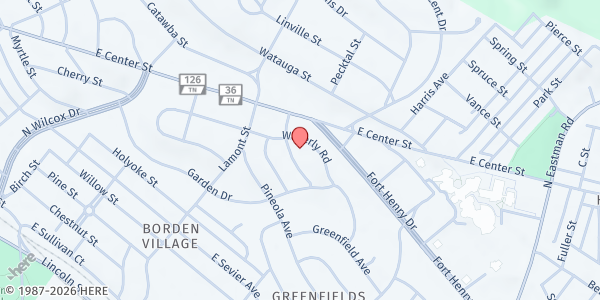 Map showing Waverly Road Pres F P at 1415 Waverly Rd, Kingsport, TN