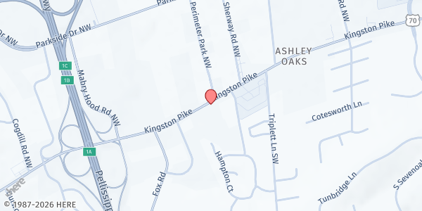 Map showing Cokesbury UMC – Manna House at 9919 Kingston Pike, Knoxville, TN