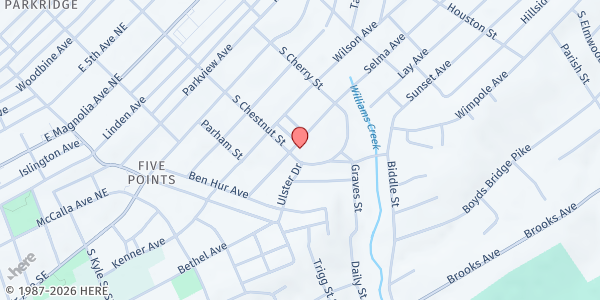 Map showing FISH Hospitality Pantry – East Knoxville at 600 S Chestnut St, Knoxville, TN