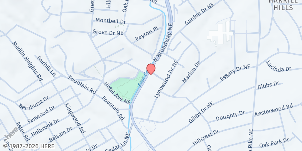 Map showing Fountain City Ministry Center at 5364 N Broadway, Knoxville, TN