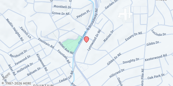 Map showing Fountain City Ministry Center at 5364 N Broadway St, Knoxville, TN