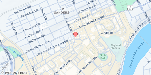 Map showing Smokey's Pantry at UTK at Melrose Pl, Knoxville, TN